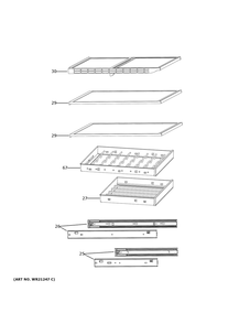 Shelves Diagram and Parts List for CCP06BP4PBW2  General Electric Wine and Beverage Cooler