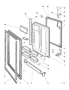 REFRIGERATOR DOOR Diagram and Parts List for TCX18PADBBB  General Electric Refrigerator