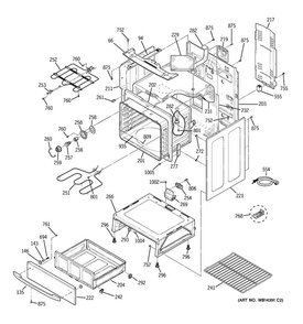 Body Parts Diagram and Parts List for PCB800DP1BB  General Electric Range