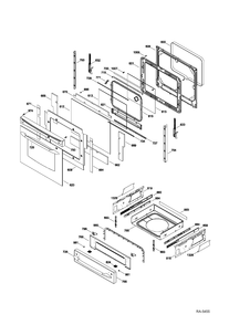 DOOR & DRAWER Diagram and Parts List for PCB909DR2WW  General Electric Range