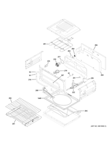 Upper Oven Diagram and Parts List for CHS995SEL1SS  General Electric Range