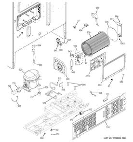 Machine Compartment Diagram and Parts List for PYE22KMKBES  General Electric Refrigerator