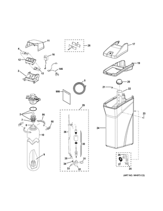 Body Parts Diagram and Parts List for GXSF30V02  General Electric Water Filter System