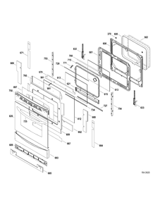 DOOR PARTS Diagram and Parts List for PCB970SR1SS  General Electric Range