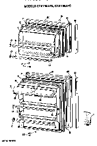 Doors Diagram and Parts List for CTXY16APCLAD  Hotpoint Refrigerator