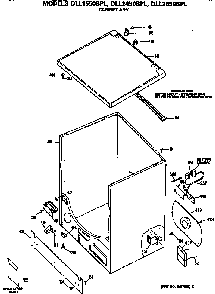 Cabinet Assembly Diagram and Parts List for DLL1550BPL  Hotpoint Dryer