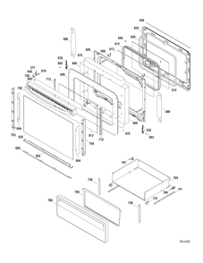 DOOR-DRAWER Diagram and Parts List for JCBP790DT1WW  General Electric Range