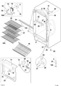 CABINET Diagram and Parts List for 86190-0  General Electric Freezer