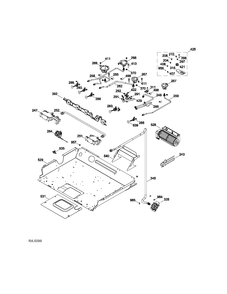 GAS & BURNER PARTS Diagram and Parts List for CC2S985SET4SS  General Electric Range