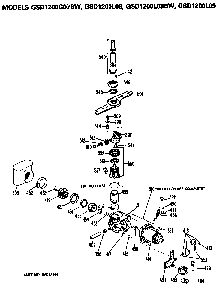 Motor/pump Diagram and Parts List for GSD1200L09  General Electric Dishwasher