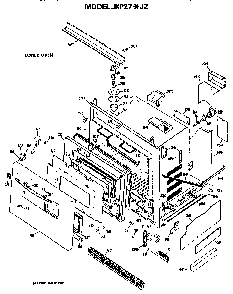 Lower Oven Diagram and Parts List for JKP27J2  General Electric Wall Oven