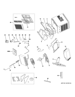ROOM AIR CONDITIONER Diagram and Parts List for AHM15AWW2  General Electric Air Conditioner