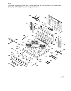 CONTROL PANEL & COOKTOP Diagram and Parts List for JCAP765GM3SS  General Electric Range
