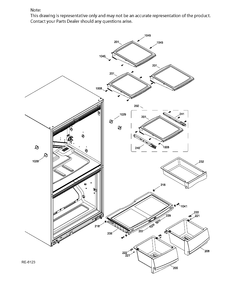 FF SHELVES Diagram and Parts List for PNQ20KMHBFES  General Electric Refrigerator