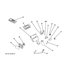 Control Parts Diagram and Parts List for AEE12DSW1  General Electric Air Conditioner