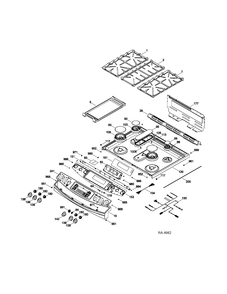 CONTROL PANEL & COOKTOP Diagram and Parts List for PGS975SER2SS  General Electric Range