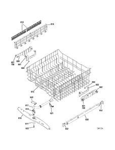 UPPER RACK Diagram and Parts List for GSD6520N00WW  General Electric Dishwasher