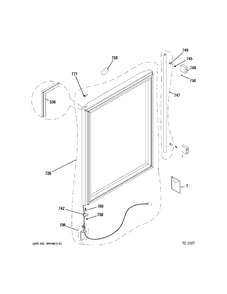 DOORS Diagram and Parts List for ZDWT240PBBS  General Electric Refrigerator