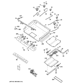 GAS & BURNER PARTS Diagram and Parts List for JGB282EED2ES  General Electric Range