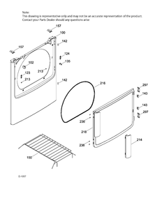 FRONT PANEL & DOOR Diagram and Parts List for GTD86GSMJ0MC  General Electric Dryer