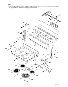 CONTROL PANEL & COOKTOP Diagram and Parts List for PCB915SK1SS  General Electric Range