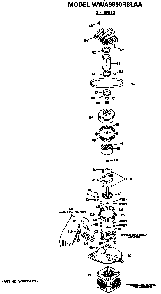 2 Speed Motor Diagram and Parts List for WWA9890RBLAA  General Electric Washer