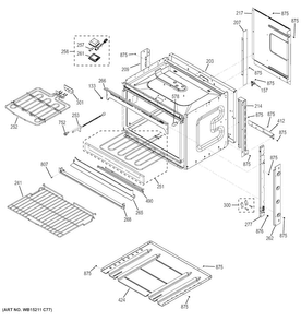Body Parts Diagram and Parts List for JT3000DF4BB  General Electric Wall Oven