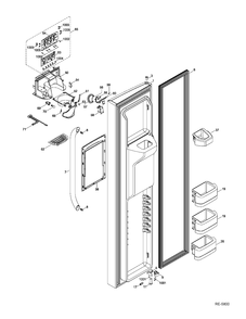 FZ DOOR Diagram and Parts List for GSR23KSTESS  General Electric Refrigerator