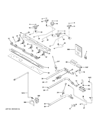 Part Location Diagram of WB16X28670 GE GAS RANGE BAKE BURNER