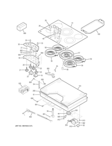 Control Panel & Cooktop Diagram and Parts List for CP9530SJ1SS  General Electric Cooktop