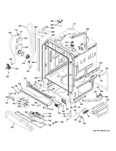 BODY PARTS Diagram and Parts List for PDT846SMJ0ES  General Electric Dishwasher