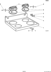 COOKTOP GROUP Diagram and Parts List for GRMP3616ST-2  General Electric Range