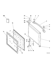 LOWER DOOR Diagram and Parts List for C978-66002-1  General Electric Freezer