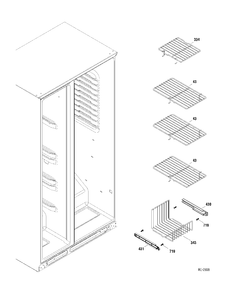 FZ SHELVES Diagram and Parts List for GSR23VSWASS  General Electric Refrigerator