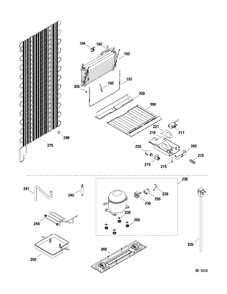 SYSTEM PARTS Diagram and Parts List for MTR09UAXWW  General Electric Refrigerator