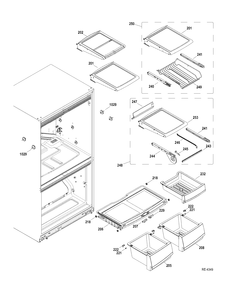 FF SHELVES Diagram and Parts List for PDRS0MBYCLSS  General Electric Refrigerator