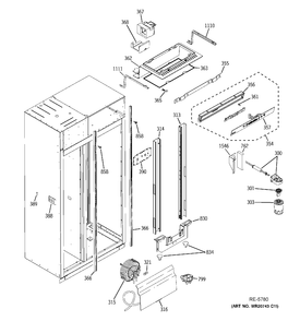 FF SECTION Diagram and Parts List for ZISS360DXCSS  General Electric Refrigerator