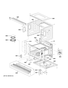 Oven Cavity Parts Diagram and Parts List for PWB7030SV1SS  General Electric Microwave Oven Combo