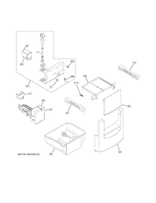 Ice Maker & Dispenser Diagram and Parts List for PSB48YSKBSS  General Electric Refrigerator