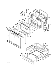 Door And Drawer Parts Diagram and Parts List for JVM1540LMC42  General Electric Range