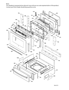 DOOR & DRAWER PARTS Diagram and Parts List for JCB860DK1WW  General Electric Range
