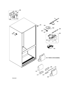 FUNCTIONAL PARTS FF Diagram and Parts List for GDSC0KBXERWW  General Electric Refrigerator