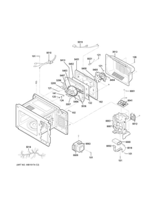 Interior Parts Diagram and Parts List for PEB9159SF1SS  General Electric Microwave