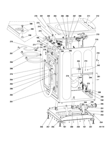 CABINET Diagram and Parts List for GCVH6400J1WW  General Electric Washer