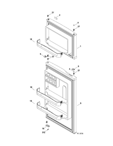 DOOR PARTS Diagram and Parts List for MTR09UAXWW  General Electric Refrigerator
