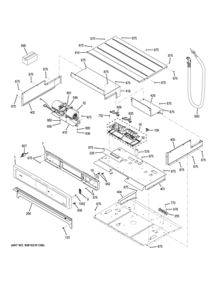 Control Panel Diagram and Parts List for PT9051SL3SS  General Electric Wall Oven