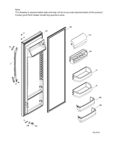 FF DOOR Diagram and Parts List for GSRC3KLXHFWW  General Electric Refrigerator