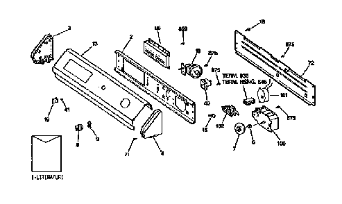 Control Panel Diagram and Parts List for WWA9835SALWW  General Electric Washer