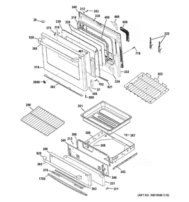 DOOR & DRAWER PARTS Diagram and Parts List for CS980ST7SS  General Electric Range