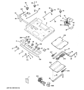 Gas & Burner Parts Diagram and Parts List for PGB920SEF1SS  General Electric Range